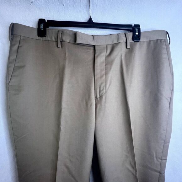 Paul Fredrick Tailored Fit 100% Wool Tan Dress Pants Size 42R/25 - Picture 4 of 8